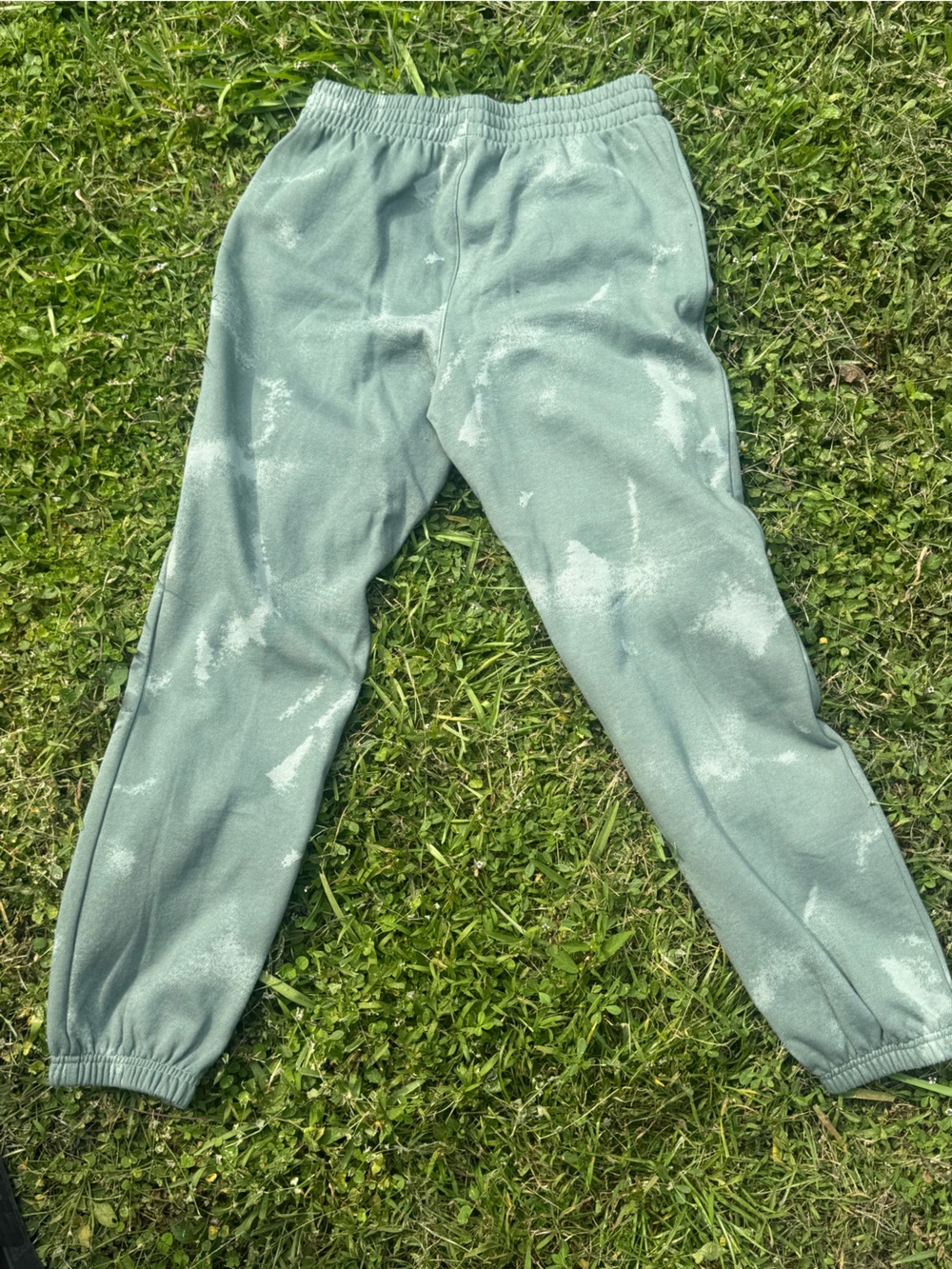 Adidas Junior boys green Tie-dye Cotton-Blend Sweatpants Fleece Jogger Size L